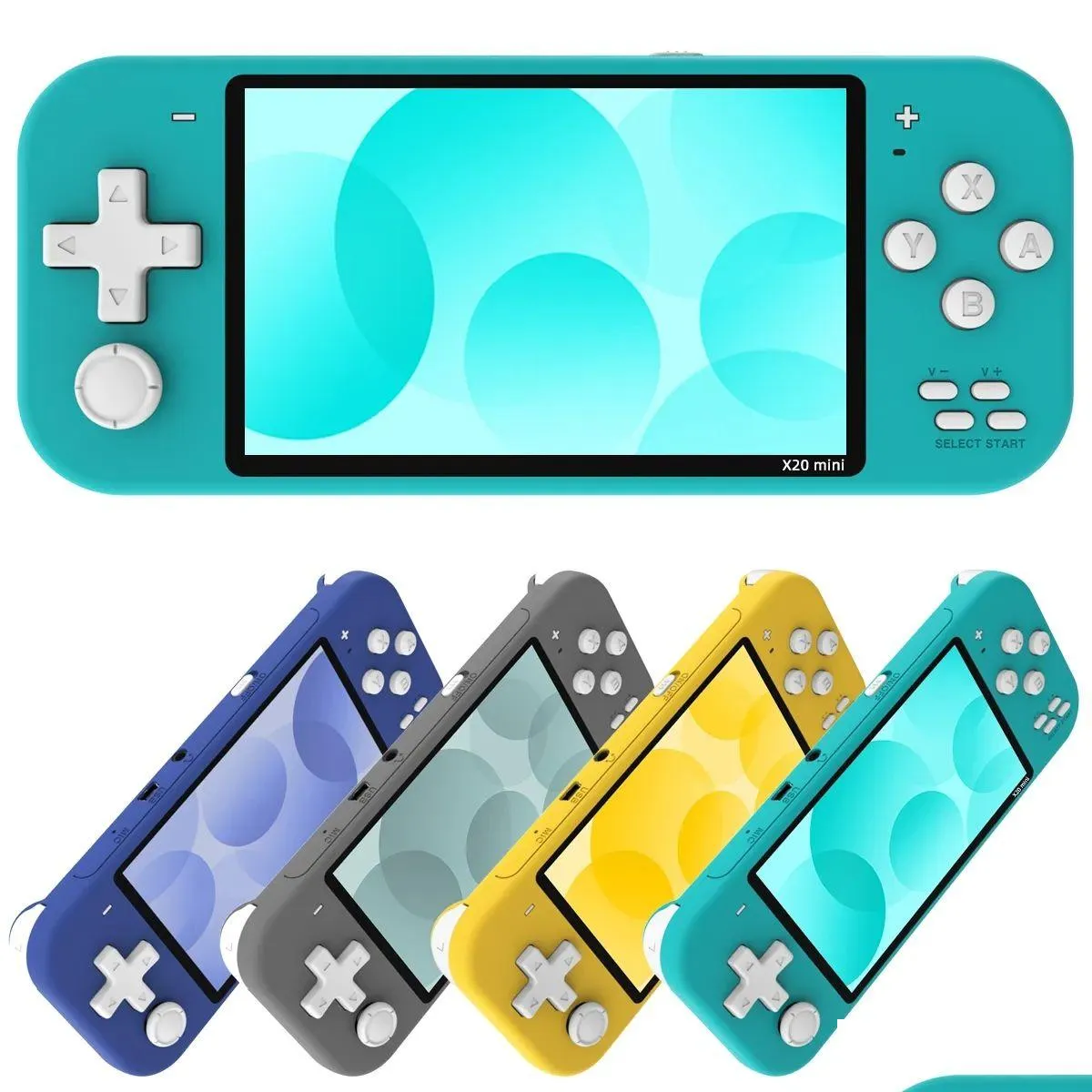 Joueurs de jeux portables de haute qualité X20 Mini 4,3 pouces Consoles de poche double jeux MTI préchargés pour enfants Accessoires de livraison directe DHRQN