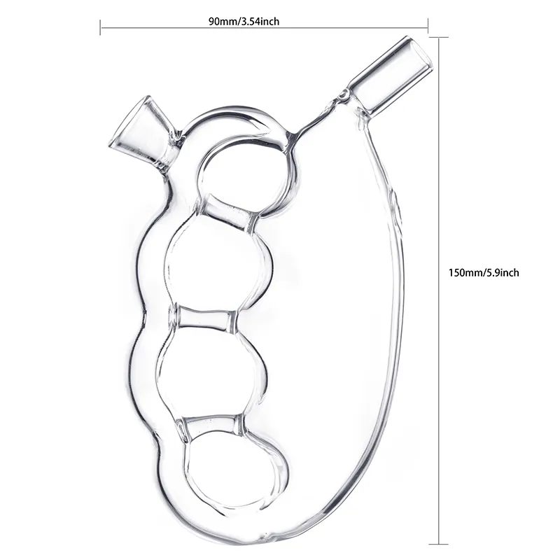 Motivo irregolare a forma di dito a forma di vetro a forma di vetro tubo 5,9 pollici bruciatore olio bunco tabacco fumare accessori dab rig bong hm4572