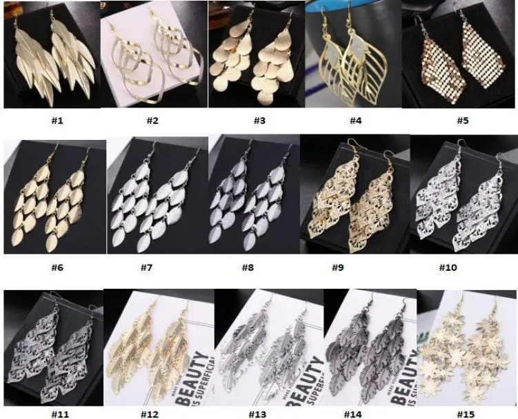 Fashion Jewelry Manufacturer 50 pcs a lot earrings 925 sterling silver jewelry factory Fashion long leaves Earrings J2158612338