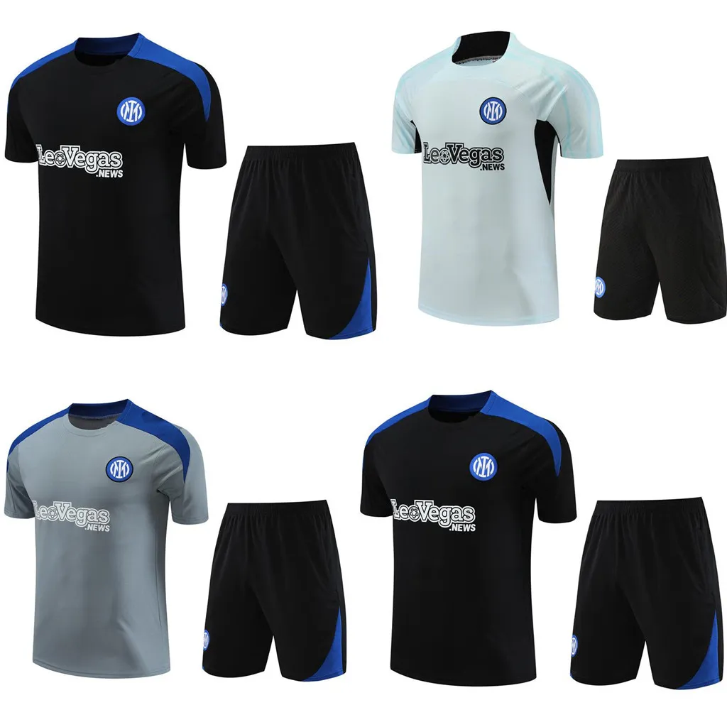 2023 24 Kids Kit inter Tracksuit Chandal Futbol Soccer Milano بدلة تدريب 23 24 Milans Camiseta de Foot Short sportswear sweatshirt