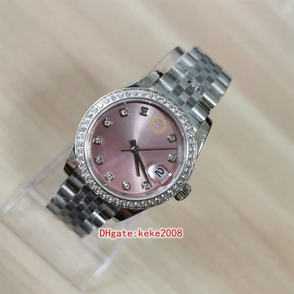 Super Women's Wristwatches 278384RBR 278384 31mm Diamond border Stainless Steel pink Dial Sapphire jubilee bracelet Automatic2821