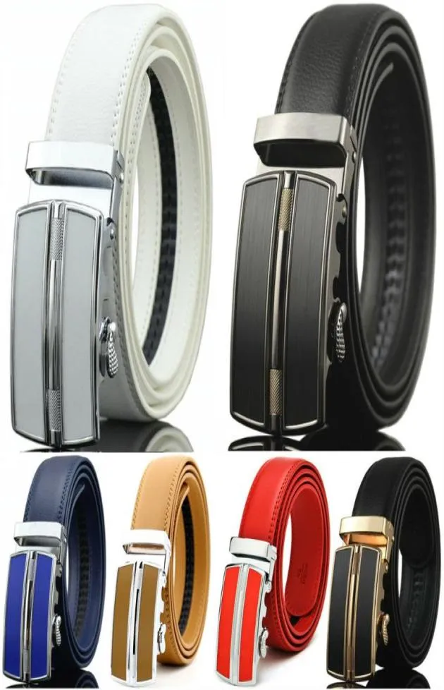 Ceintures Men039s ceinture en cuir de luxe boucle automatique à cliquet affaires robe de Golf sangle de taille ceinture accessoires en tissu 1 pièces 7447279