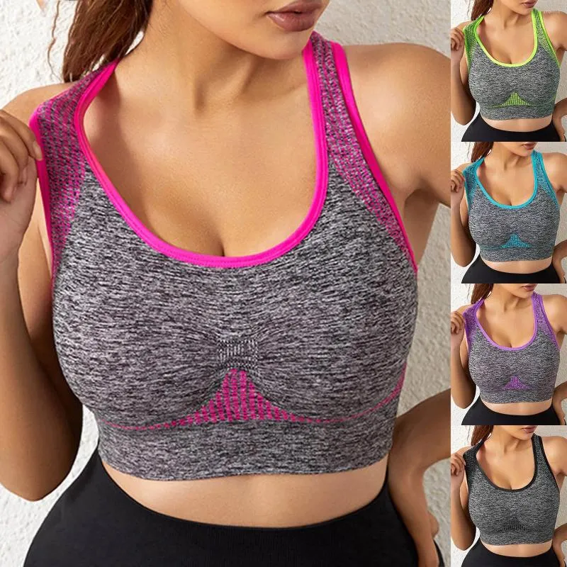 Shapers Femmes Femmes Sports Bras Strappy Rembourré Soutien Moyen Yoga Soutien-Gorge Tops D'entraînement Pour 5 Voies Longues