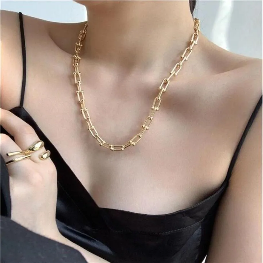 Colliers de bijoux de conception haut de gamme, collier de conception de mode pour femmes, plaqué or, longue chaîne, Style de styliste, cadeau exquis X300208a