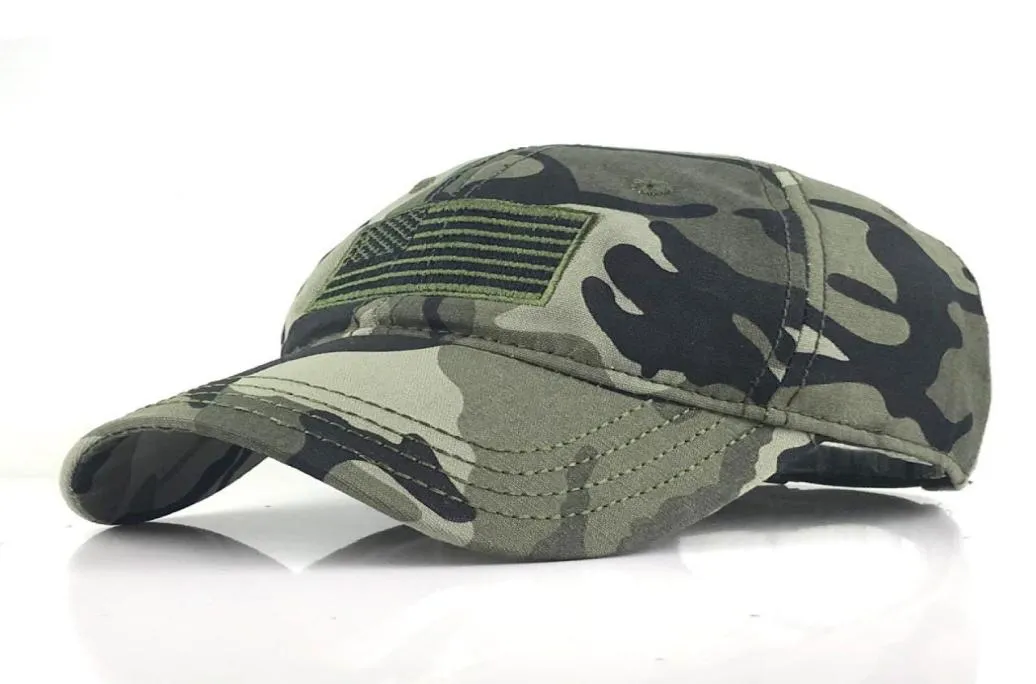 USA Flag Military Cotton 3 Colors Baseball Caps Justerbara för Man Women utomhus Sports Casual Army Camouflage Hat7444263