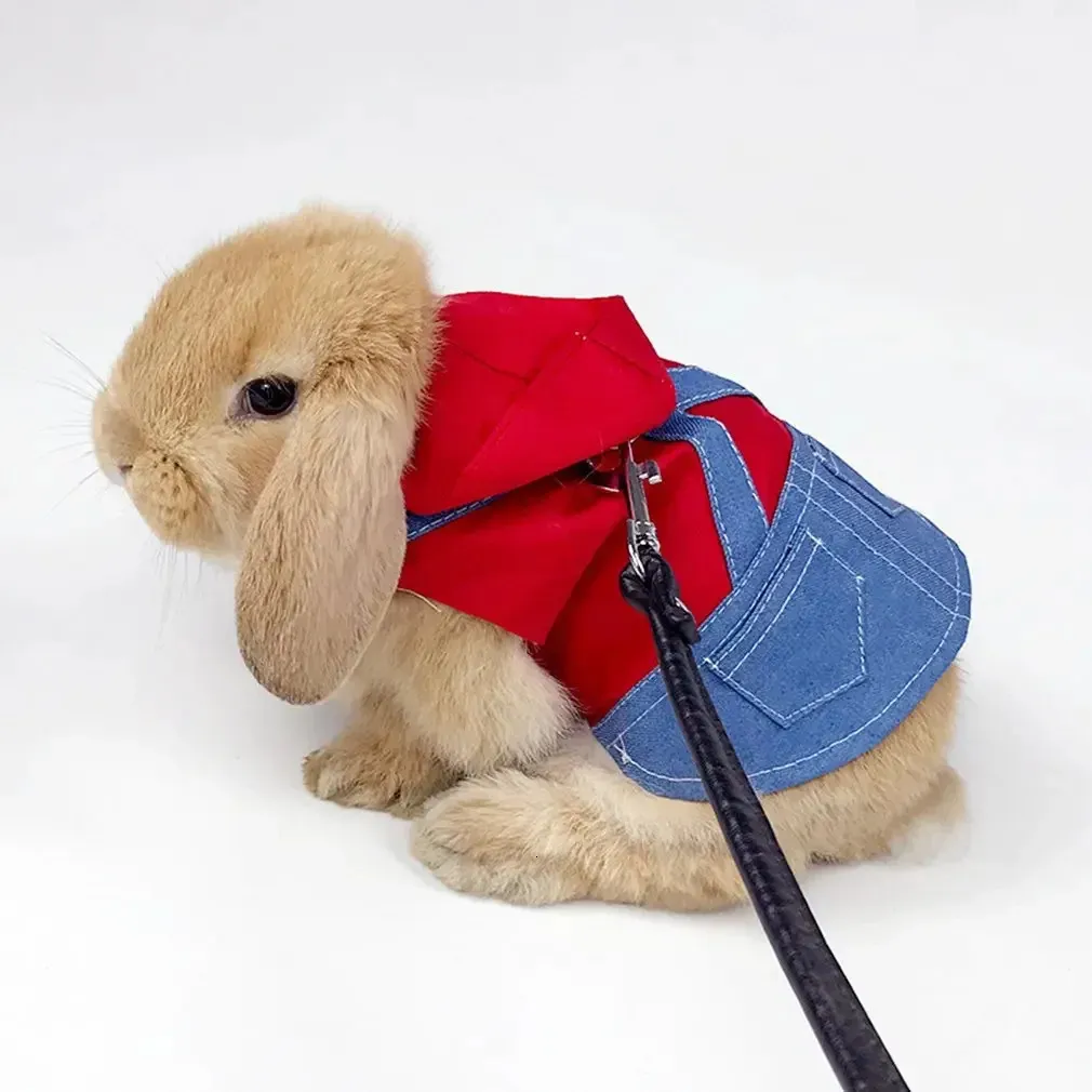 Wholesale Cute Denim Jacket Vest Harness Leash Collar Set For Rabbits Ferrets Hamsters Small Pets From Fan09 78.76 DHgate.Com