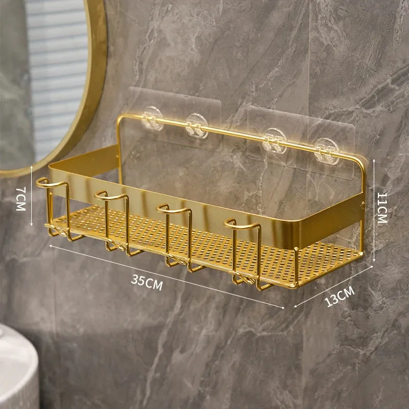 Gold-Zahnbürsten-Aufbewahrungsregal für Badezimmer, wandmontierte Mundbecher-Zubehörregale 231225