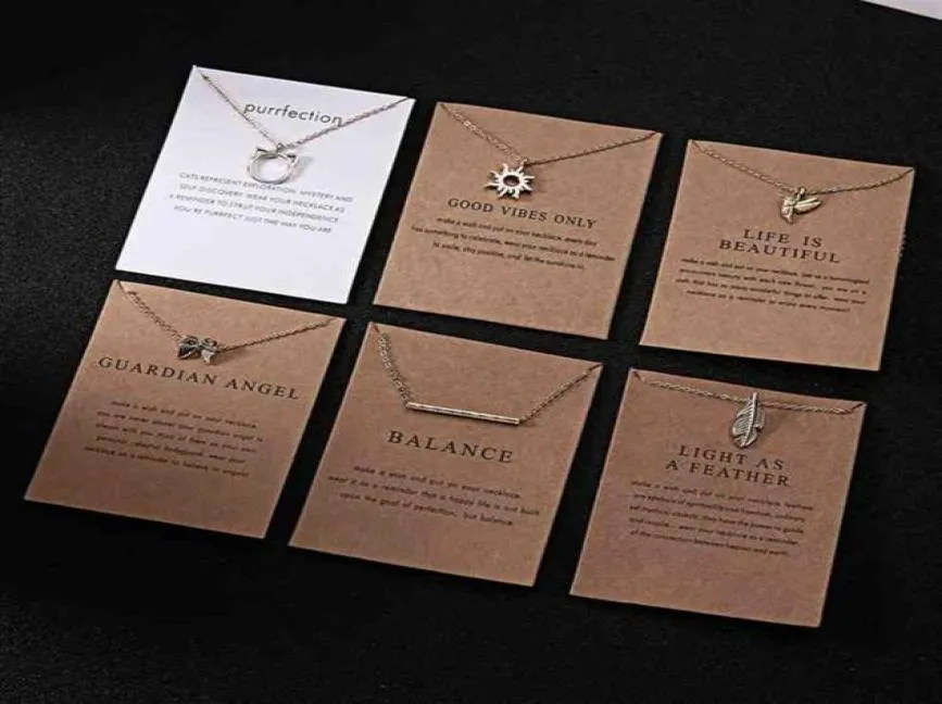 Moda regalo creativo Pendenti con ciondoli placcati in oro Buona fortuna Bilanciamento del karma Crea una carta Collana da donna con gioielli per ragazze258Z9169377