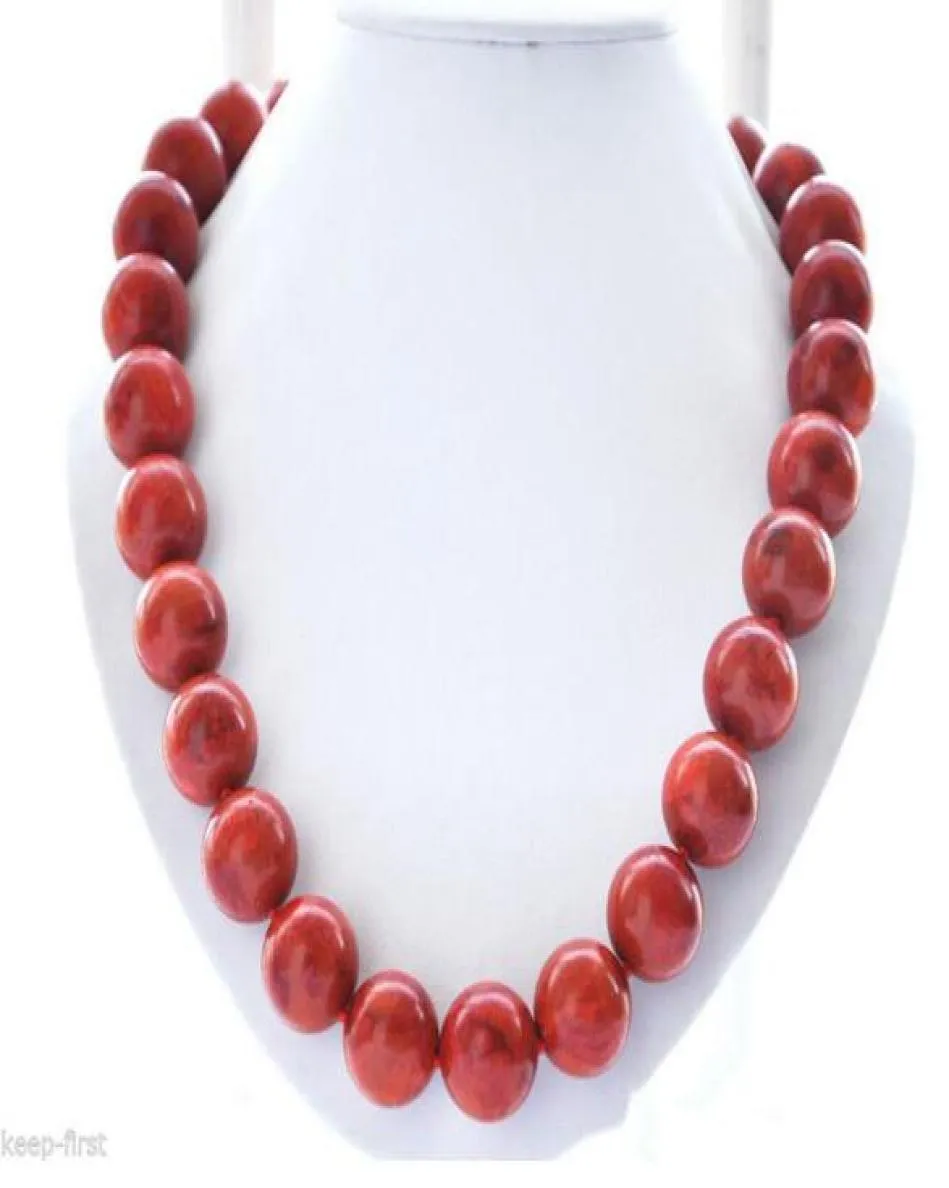 Collana con perle rotonde di corallo erba rossa naturale 1012Pretty 18quot9793786