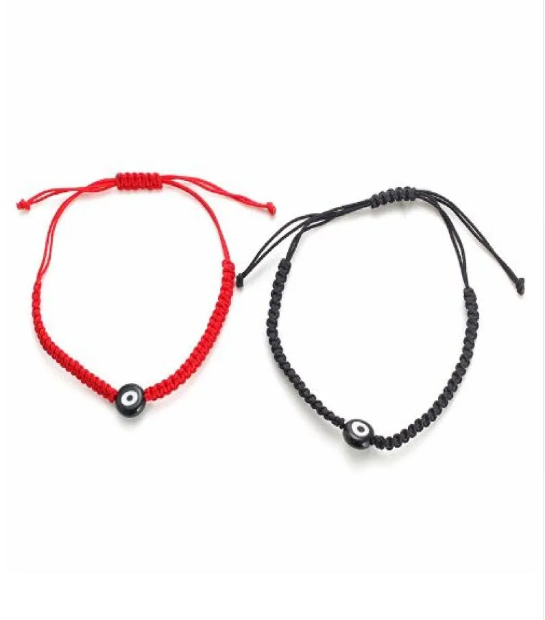 Bracelet porte-bonheur en fil rouge, 20 pièces, noir, turc, mauvais œil, charme, petites filles, enfants, tressé, 6628035