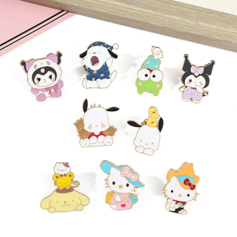 Mélodie Kuromi chats épingle mignon Anime films jeux épingles en émail dur recueillir en métal dessin animé broche sac à dos chapeau sac collier revers insignes BJ