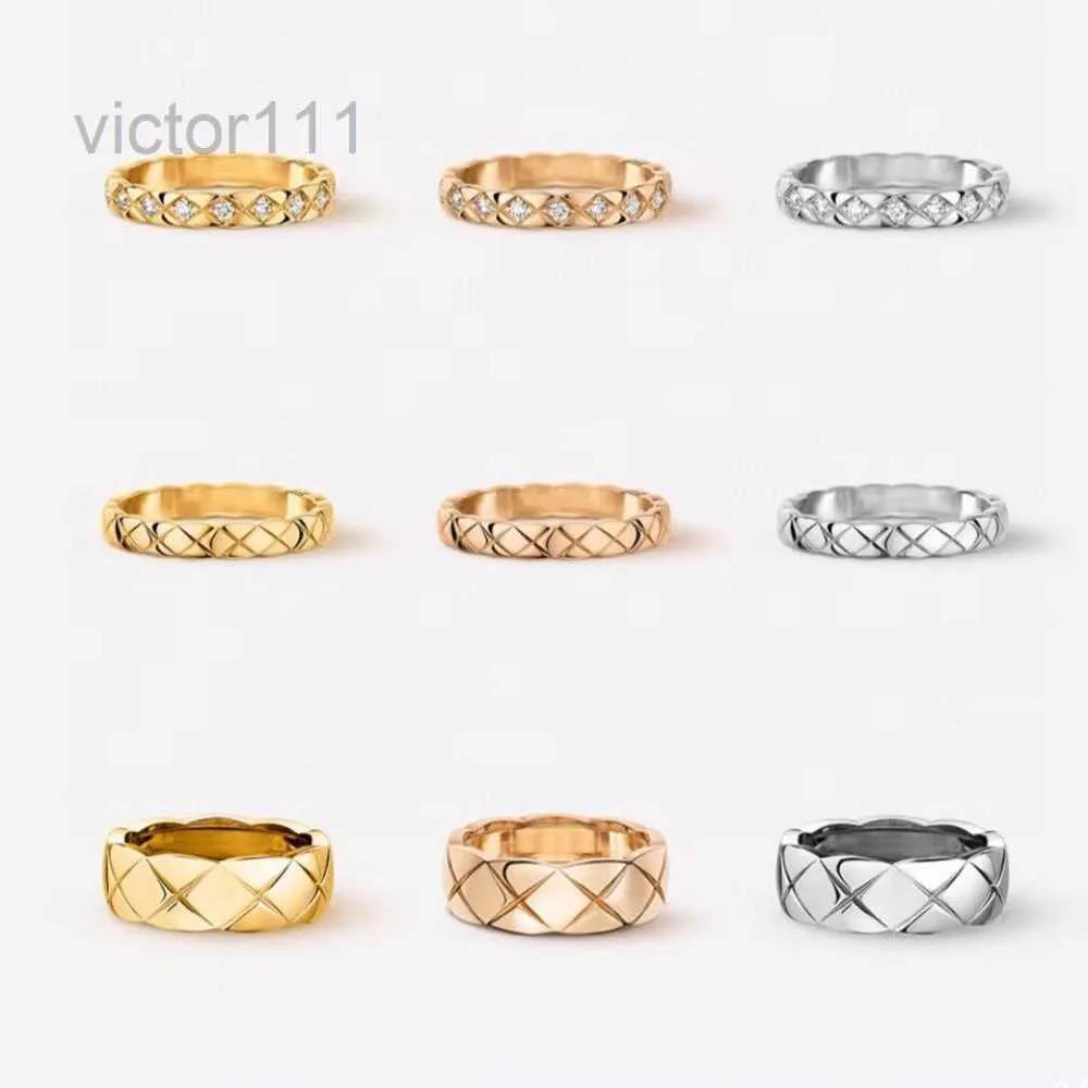 Love Rings Women Men Band Ring Designer Ring Fashion Jewelry Titanium Steel Single Grid Rings with Diamonds Casual Par Classic Gold Rose Alternativ