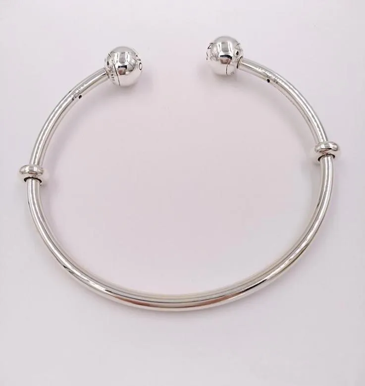 Authentique 925 en argent Sterling Moments bracelet ouvert en argent pour bijoux de Style européen breloques perles bricolage pour les femmes 5964774603020