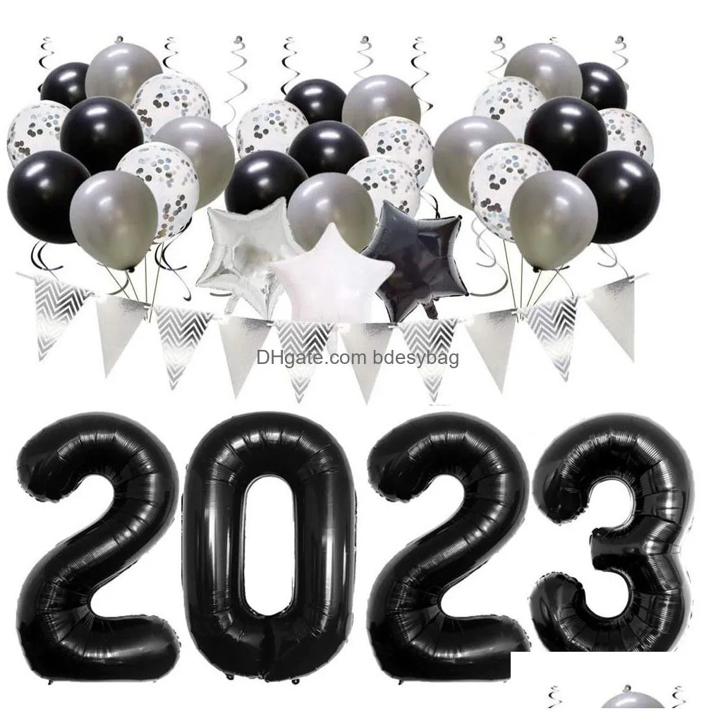 Christmas Decorations 2023 New Year Balloons Set Red Christmas Air Globos Xmas Baby Shower Childrens Birthday Graduations Party Decora Ot3Iq