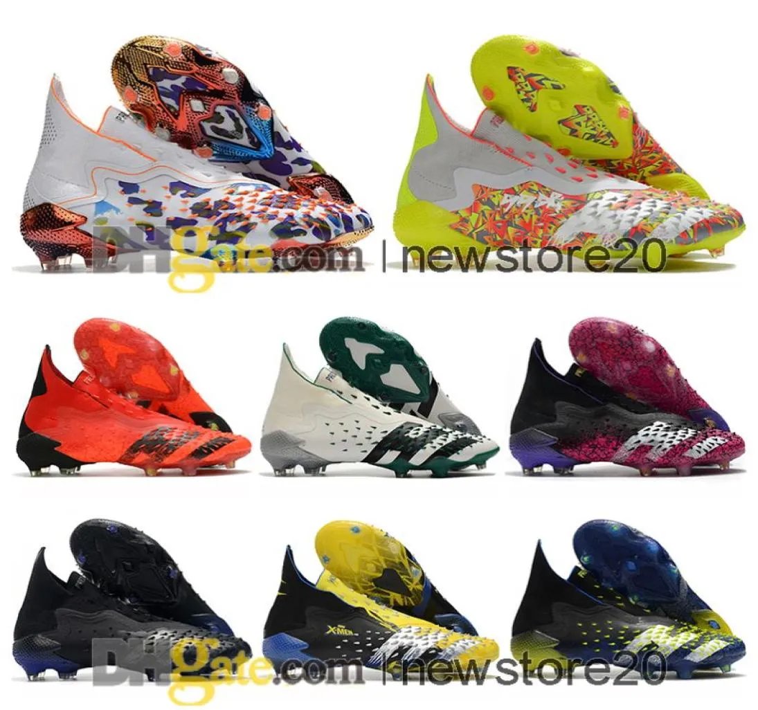 Kids High Ankle Football Boots Laceless Predator Freak FG Firm Ground Cleats X Pogba Soccer Shoes Tops Outdoor Trainers Botas De F1805874