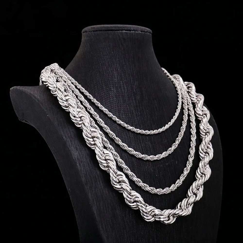 パーソナリティHiphop S925 925 Silver 925 Sterling Silver Fine Fashion Jewelry Necklaces Rope Chain for Women Man