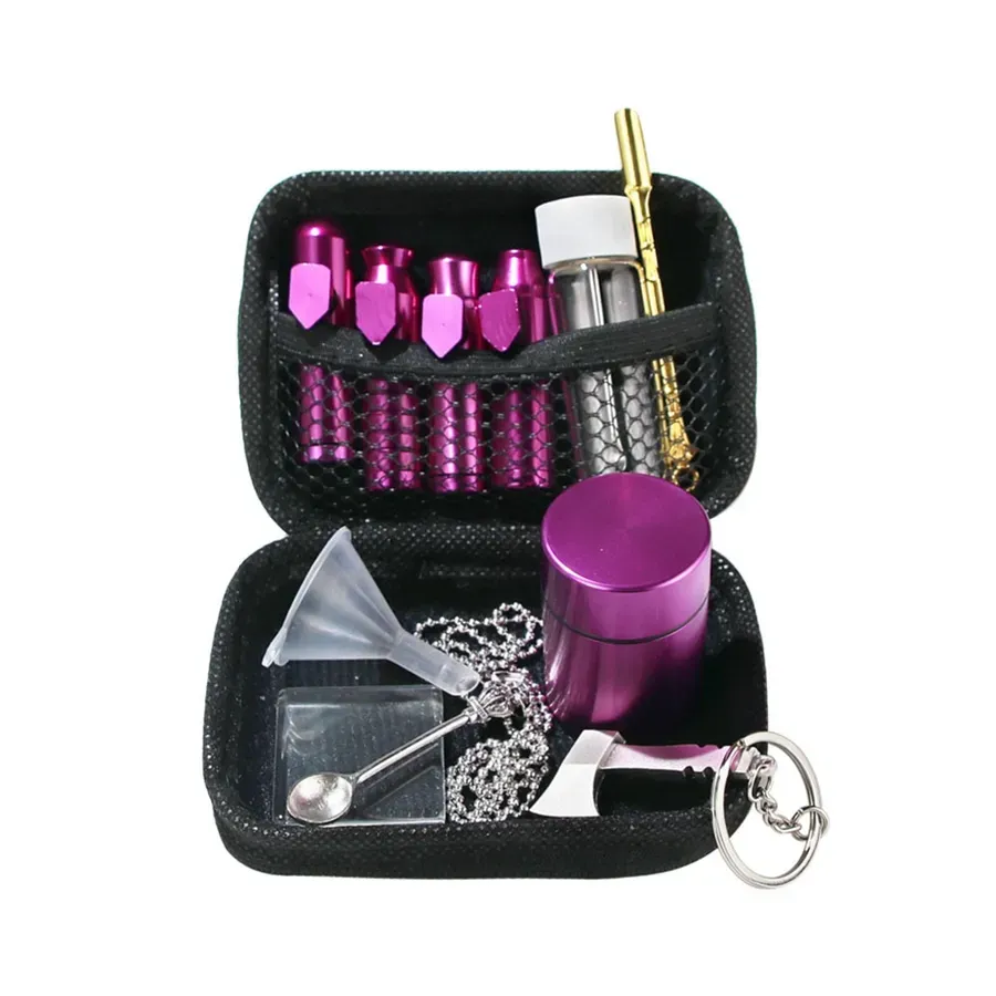 Mini Smoking Accessories pipe set with metal spoon storage jar snuff sets Tobacco Snorter Kit