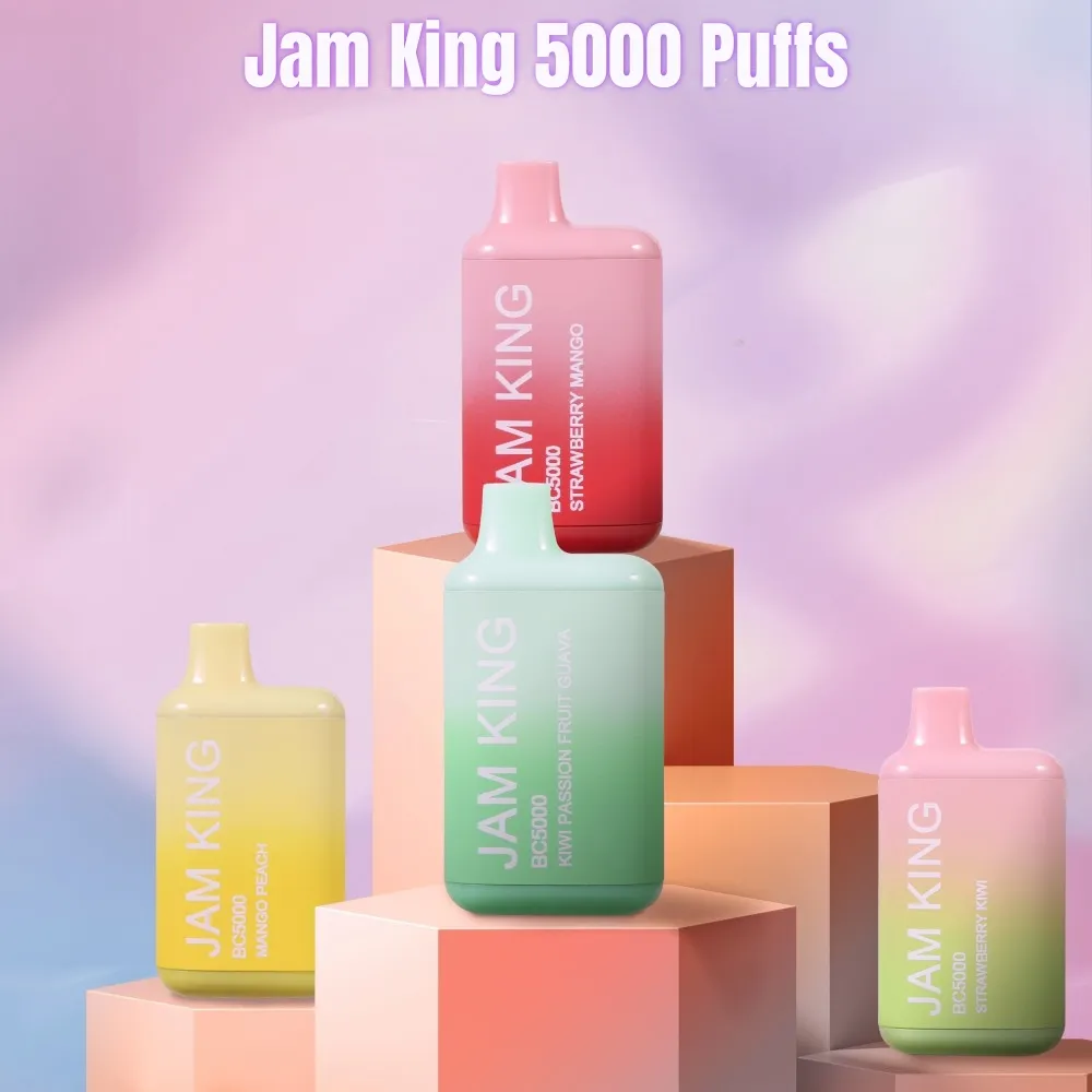 Jam King vape Puff 5000 13ml E-juice Pod 650mAh Battery 12 Flavors Recgargeable E-Cig vape desechable vapers Inhale Activated Mesh Coil Vaporizer