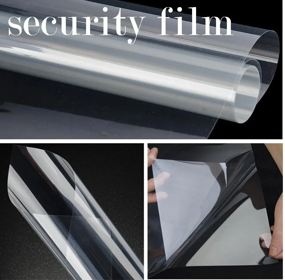 Autocollants film de sécurité transparent, protection transparente en vinyle pour vitres de fenêtre, taille de protection 1.52x30m, rouleau (5x100 pieds)