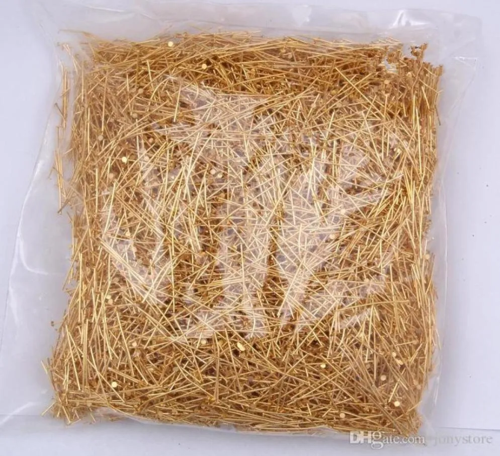 1000pcsbag 1840mm Flat Head Pins Eye Pins Gold Color Head Pins for Jewelry Making Accessories5844528