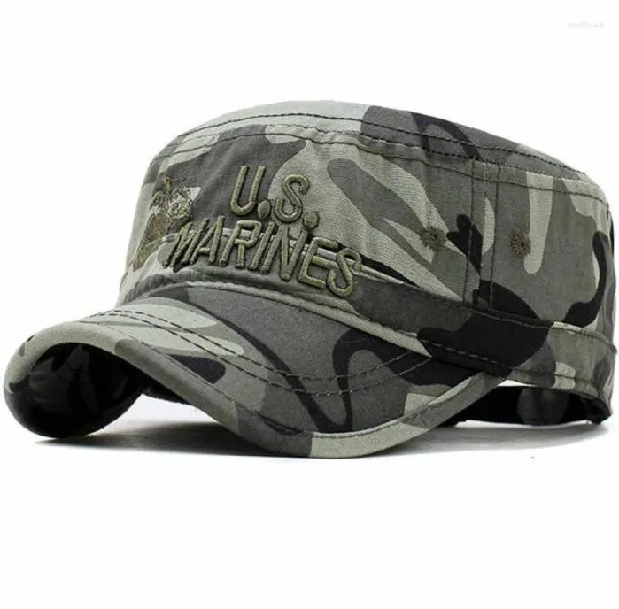 Cappelli a tesa larga 2022 Stati Uniti US Marines Corps Cappello Berretto Militare Camouflage Flat Top Uomo Cotone HHat USA Navy ricamato Camo 5353952