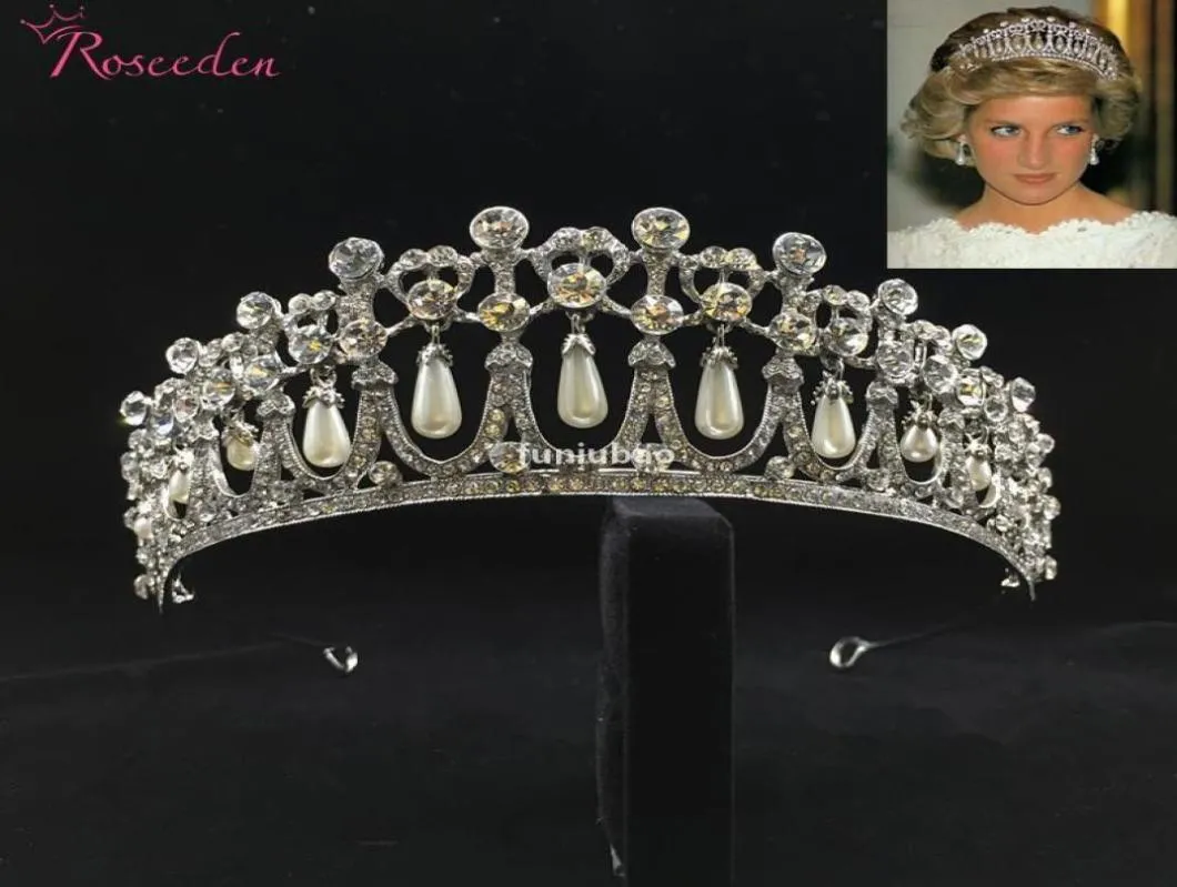 Corona de princesa clásica Perla de cristal Tiara de boda nupcial Coronas Accesorios para el cabello Joyería Re3049 T19062068577437823965