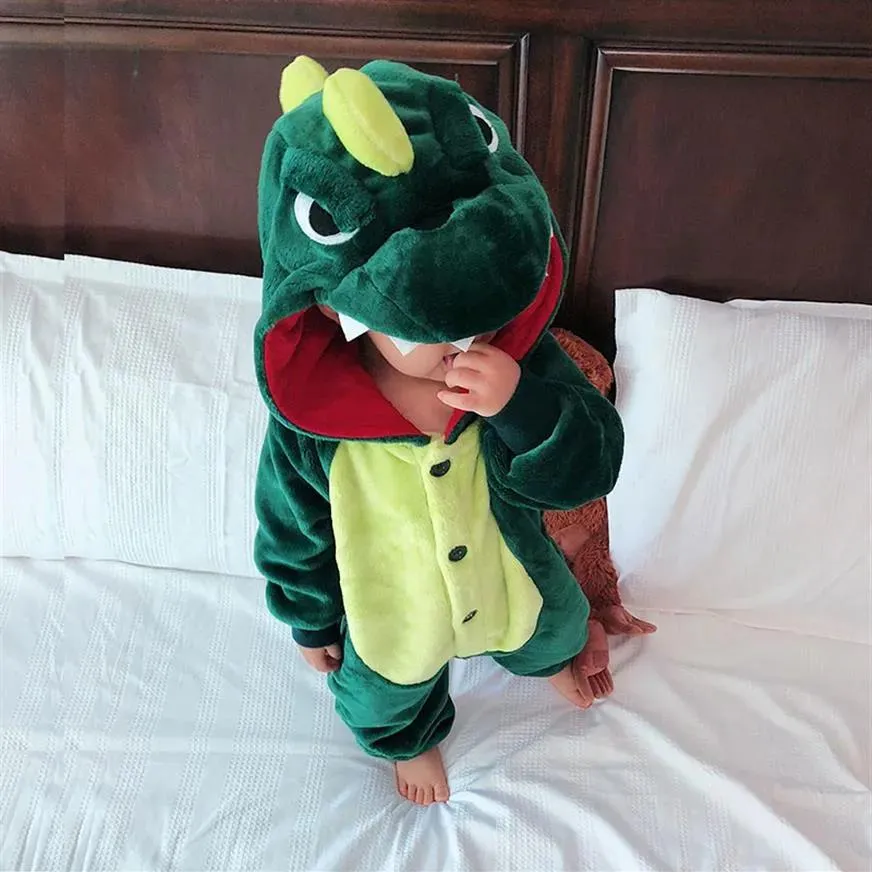 Pyjama Herfst en winter schattige kinderpyjama jongens en meisjes flanel dier dinosaurus onepiece209u