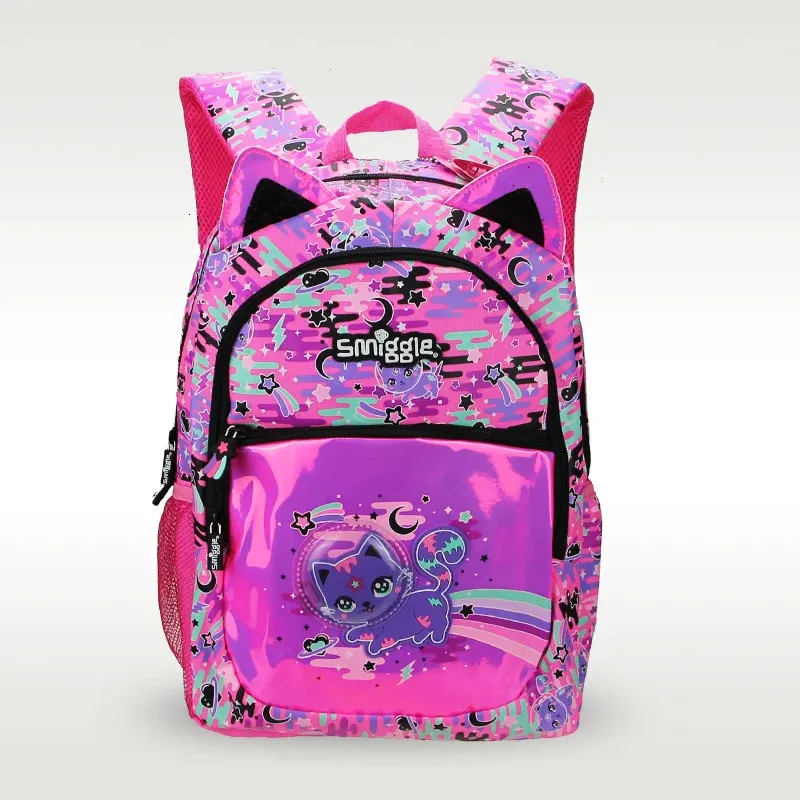 Smiggle originale - vendita zainetto per bambini ragazza zaino a spalla rosa rosso spazio gatto carino dolce borsa 16 pollici 231225