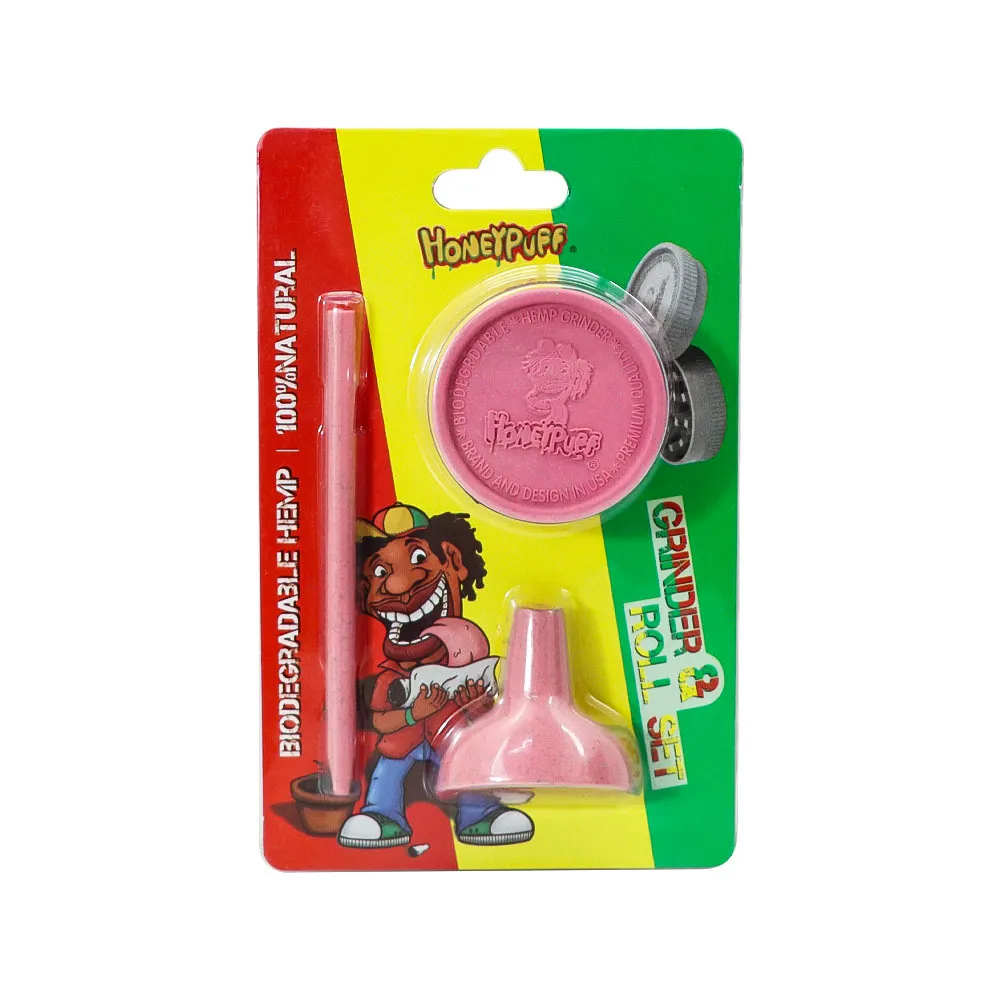 Eco Friendly HONEYPUFF Kit Biodegradable Grinder, Rolling Cone