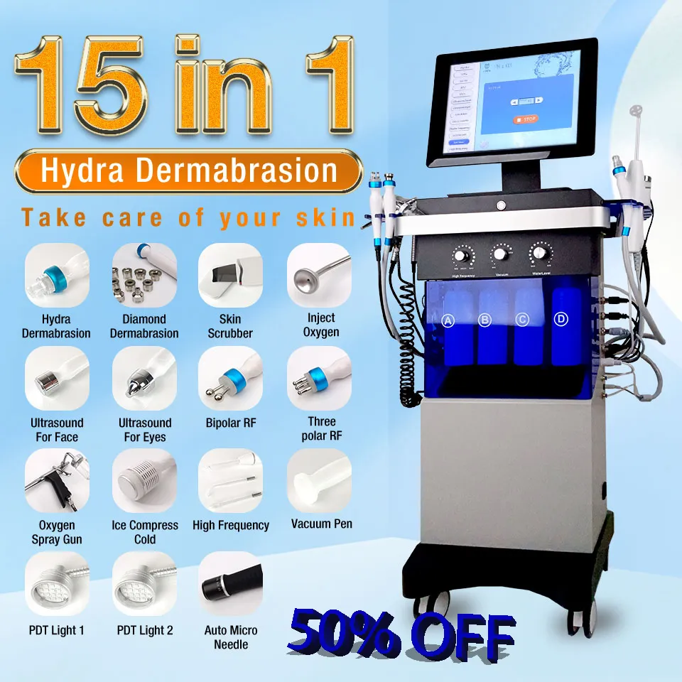 Hot Selling Hydra Dermabrasion machine Aqua Peel Skin Care BIO Light RF diamond Vacuum Facial Clean Hydra Oxygen Jet Peel Machine Water