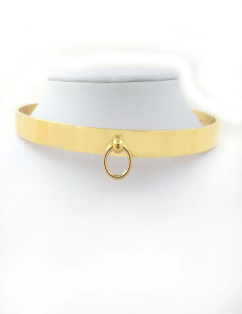 zilver zwart goud kleur gepolijst roestvrij staal slave choker ketting fetisjkleding vrouw mannen lichaam sieraden kraag mode koppels 26756736