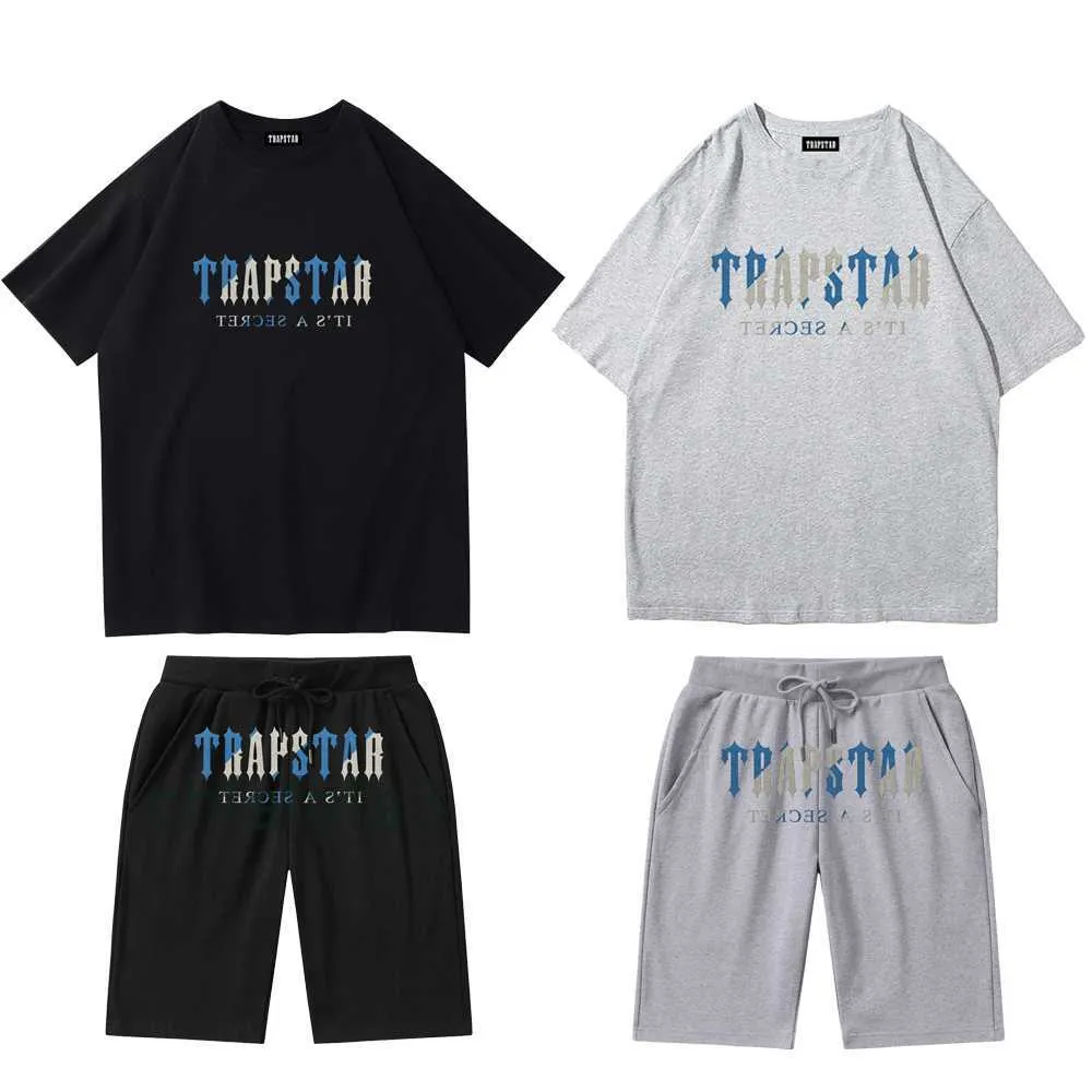 Trapstar T-Shirt und Shorts-Set für Herren, Designer, neu, 23 T-Shirts, Herren, Damen, Mode, Kleidung, T-Shirt, 100 % Baumwolle, Sommer-T-Shirt, Markenoberteile, S-XXL, Größe Designer L3UO