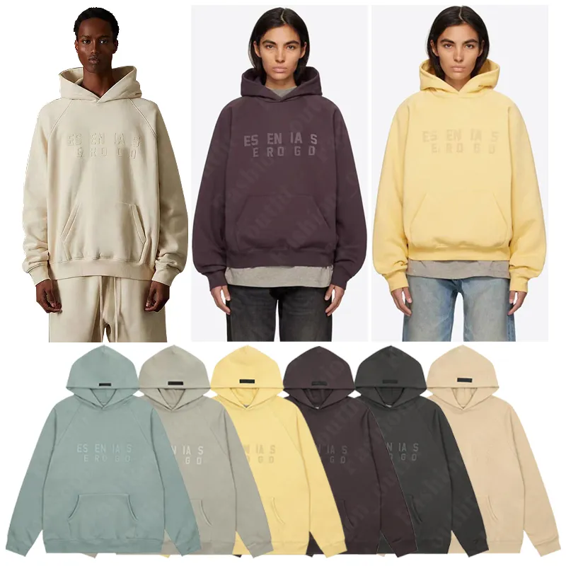 ESS Winter Candy Color Girls Tops Hoodie Långärmad tröja Word Casual Pullover Round Neck Aemerican Vintage Sweatshirt