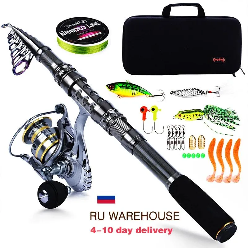 Combo Sougayilang Fishing Rod Combos Spinning Fishing Rod and Reel Set with Free Spool Fishing Line Carrier Bag Travel Fishing