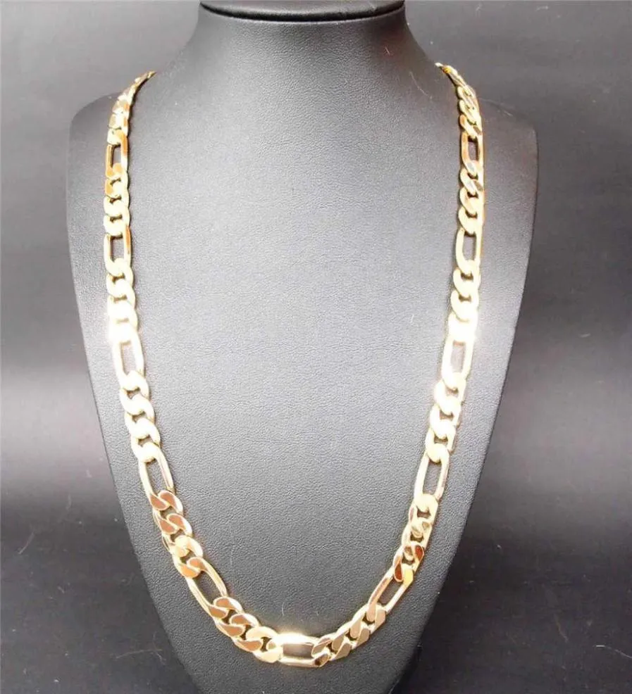 new heavy 94g 10mm 18 k yellow gold GF men039s necklace curb chain jewelry X07071619020