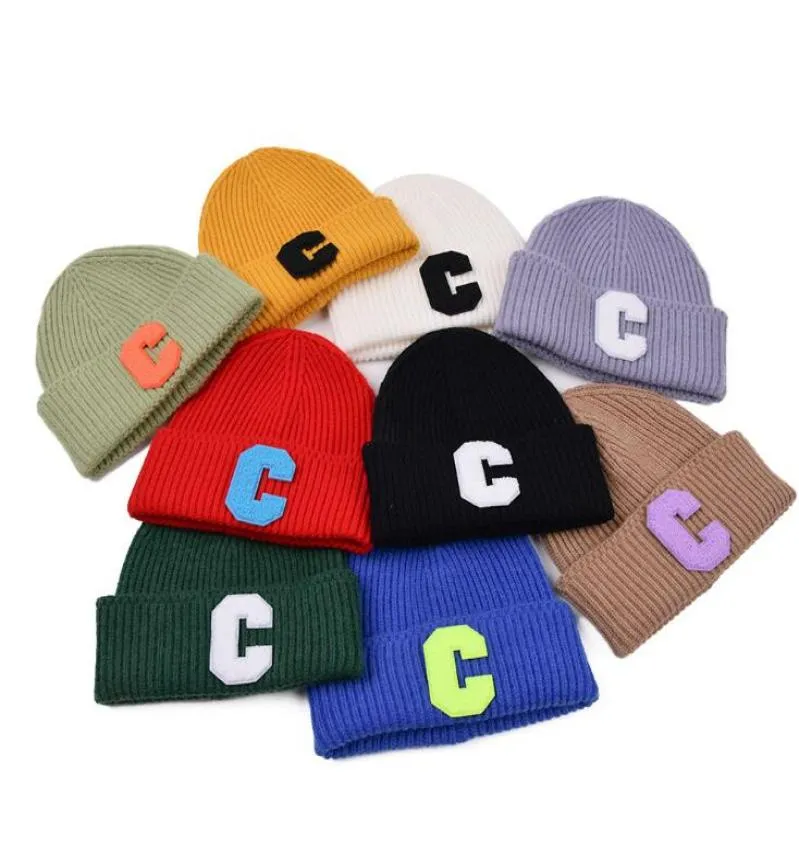 19 Colors Winter Outdoor Couples Hat Candy Color Caps Fashion Spring Sports Beanies Casual Letter C Brand Knitted HipHop hats4201892