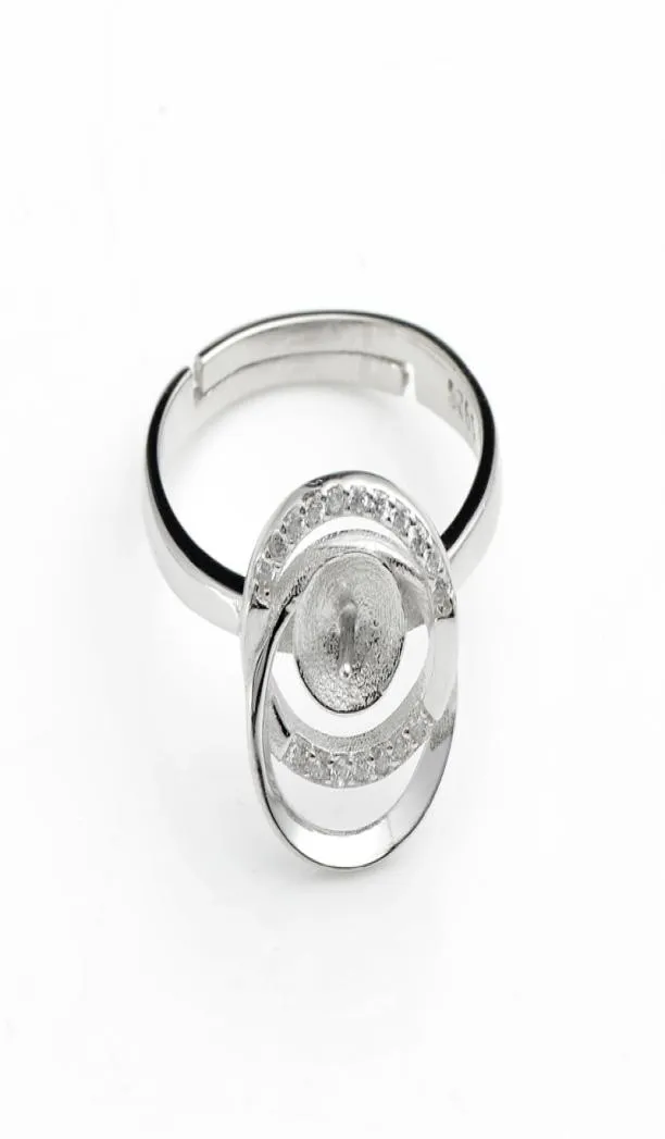 HOPEARL Jewelry Pearl Ring Settings 925 Sterling Silver Blanks DIY Pearls Rings Base 3 Pieces5047530