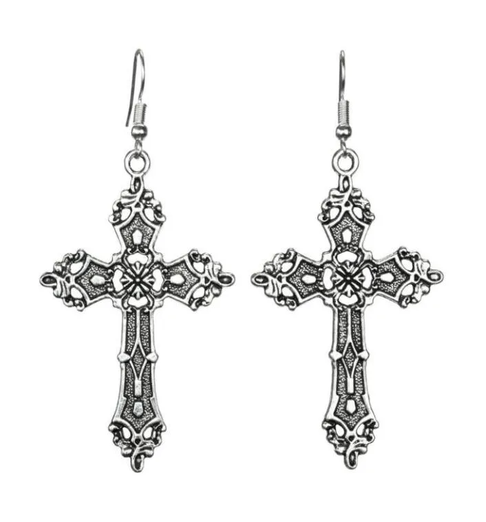 Croissant en métal Baroque christ rétro bohème gothique boucle d'oreille noir et blanc amitié charme drapé boucle d'oreille bricolage femmes bijoux cadeaux 1296623806