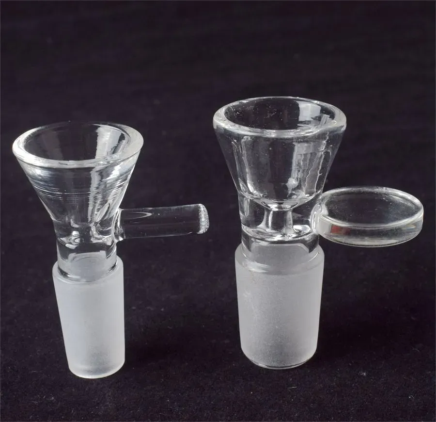 DHL 14mm männlicher Glasschalengriff 18mm Shisha 2 Arten von Trichtergelenk Downstem Rauchzubehör Rohrbong Öl Dab Rigs BJ