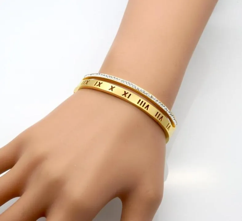 Bracelet de luxe avec chiffres romains ajourés pour femmes, bijoux avec zircone cubique, 2192688