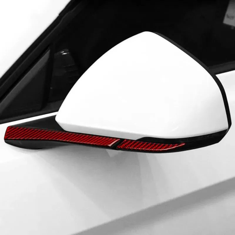 Adesivos espelho retrovisor do carro antirub tiras anticolisão adesivos de fibra carbono decalques para ford mustang 20152019 acessórios automóveis