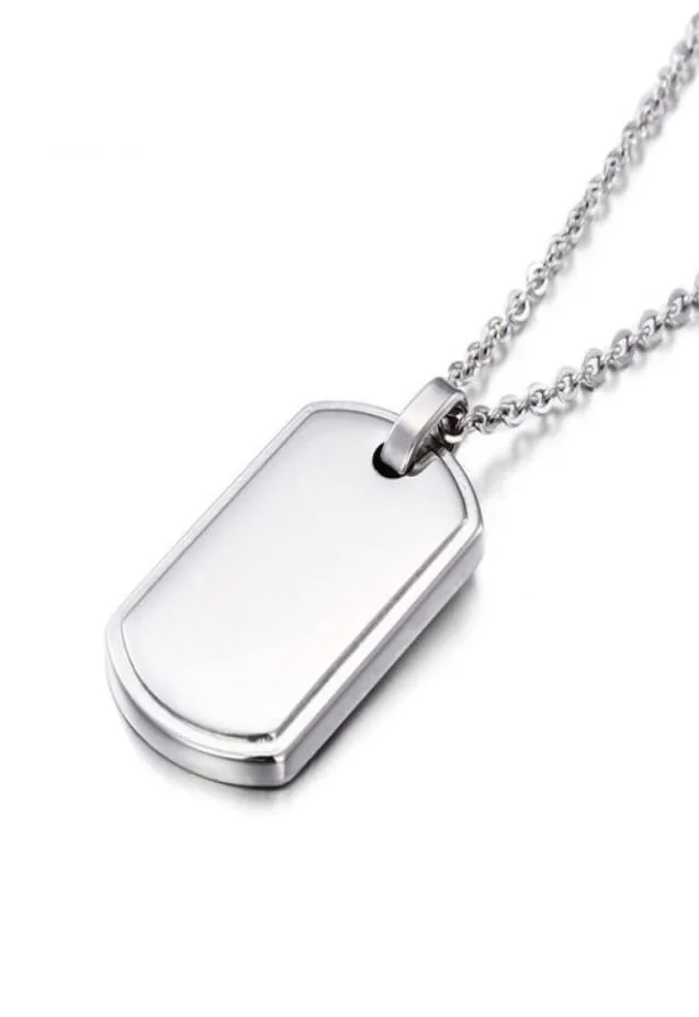 316L Stainless Steel Dog Necklace Pendant Military Card American Soldier Identity Shield Charm For Boy Mens Chain 24 Inch4935870