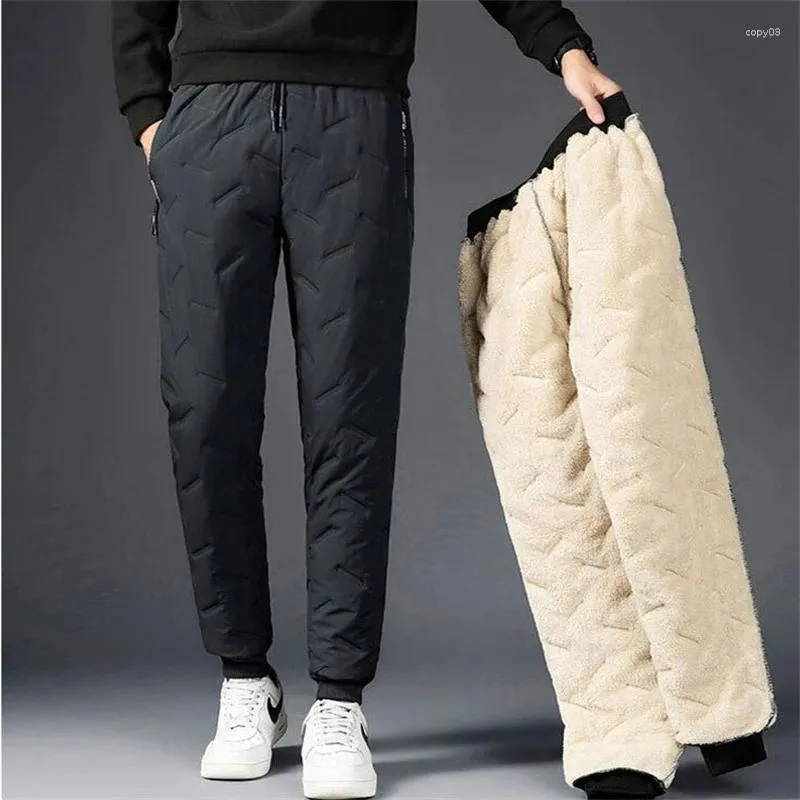 Pantalons pour hommes en velours d'agneau modèles d'automne et d'hiver Plus épaissi personnes âgées d'âge moyen ample grande taille décontracté chaud Cott