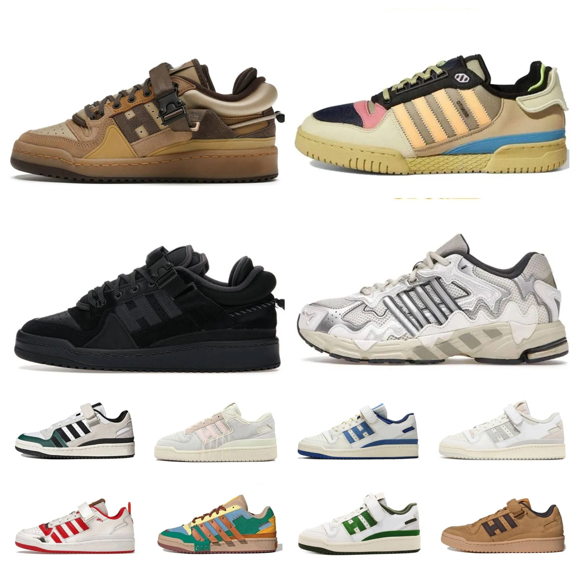 Designer Forum 84 Bad Bunny Freizeitschuhe Schnalle Niedrig Damen Herren Sport Café Braun Rosa Osterei Zurück Weiß Grau OG Hellblauer Faden Royal Wheat Trainer Turnschuhe