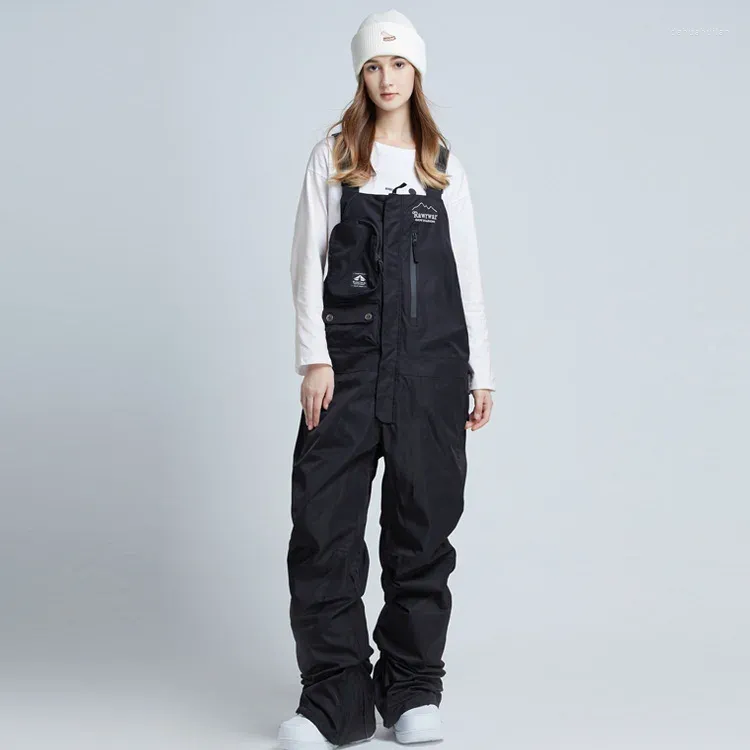 Pantalon de Ski imperméable à l'eau pour hommes et femmes, pantalon de Snowboard avec bretelles, coupe-vent, chaud d'hiver, salopette à bretelles