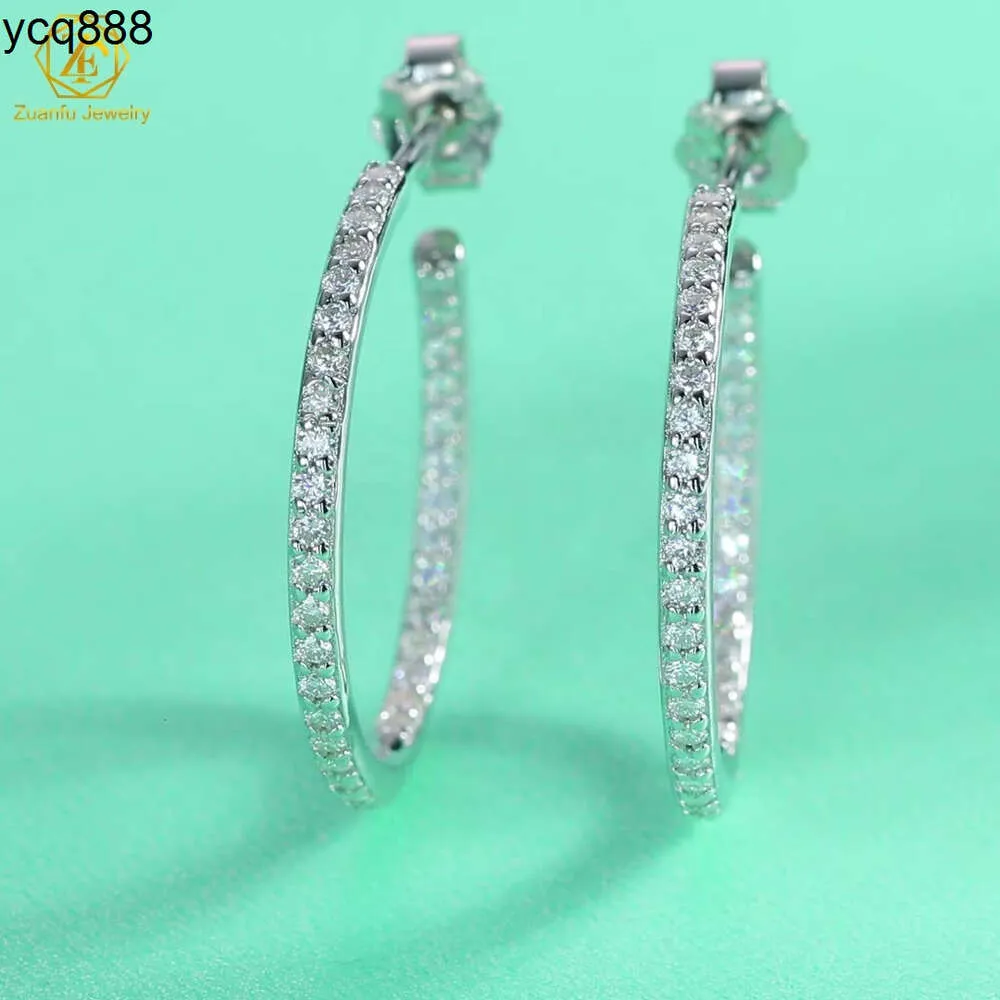D Color Wedding Diamond Moissanite Orecchini per donne con certificato GRA 925 Gioielli per orecchini a cerchio huggie in argento sterling