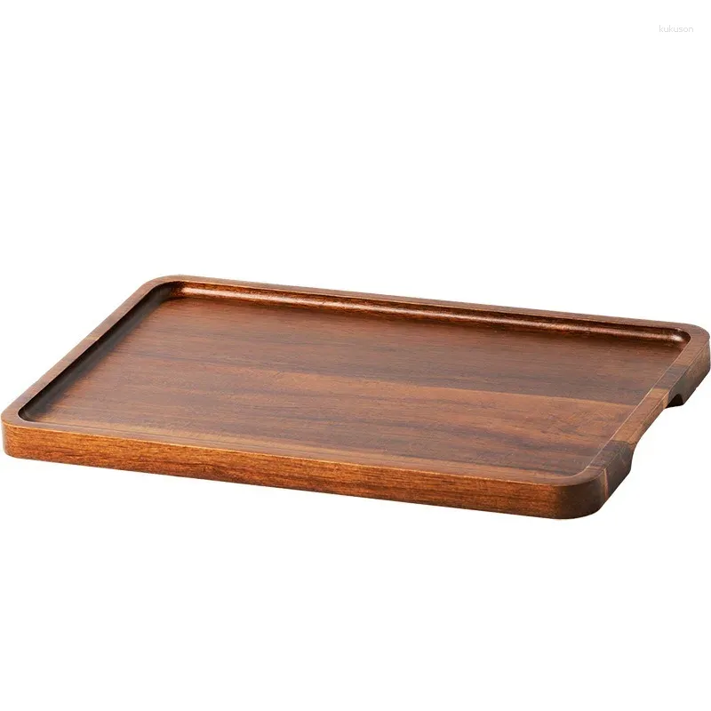 TEA TRAYS NATURLIG TRÄ RECTANGULAR PLATE FÖR FRUIT OCH SNACKS Matförvaring El Home Serving Tray Decorative Supplies