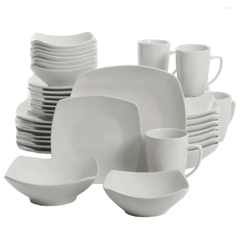 Piatti Set di piatti realizzati in ceramica pregiata durevole, resistente ai detriti e alle macchie, lavabili in lavatrice e riscaldati nel microonde