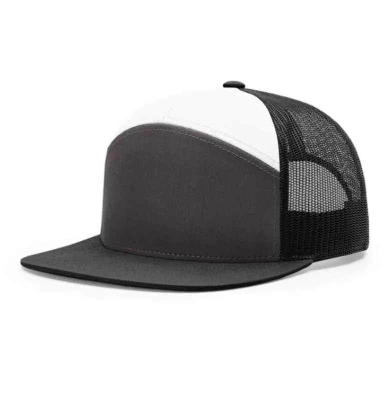 Casquette de camionneur en maille avec broderie 3D personnalisée, chapeaux de papa vierges, 7 panneaux noirs, hat3227729