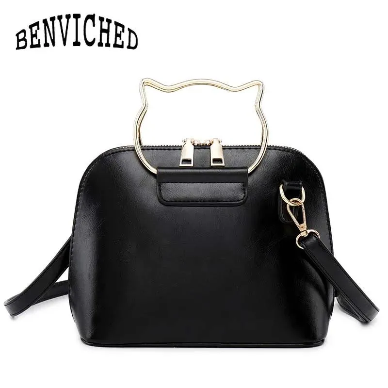 Tassen Benviched Women Fashion Cute Color Schoudertas Mini Chain Tote Messenger Bags Cat Handtas Vrouwelijke crossbody Handtassen B059